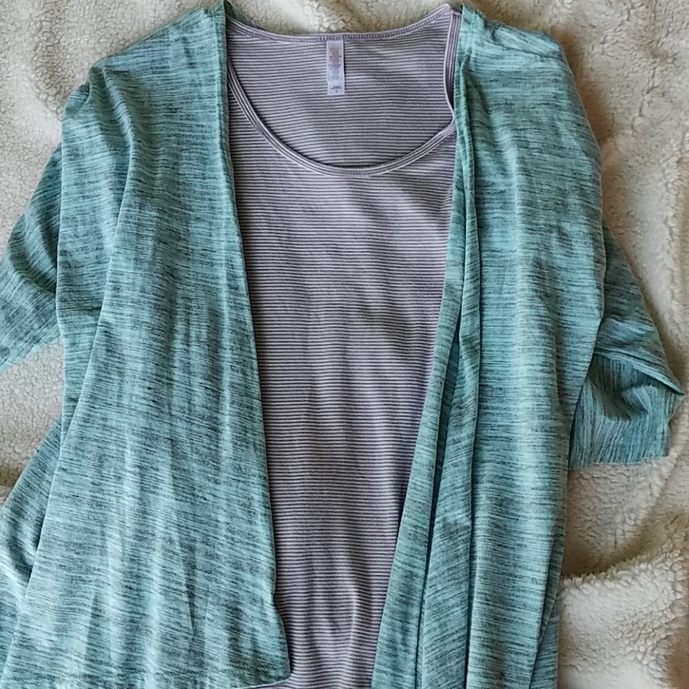 Gray and white mini stripe Classic Tee